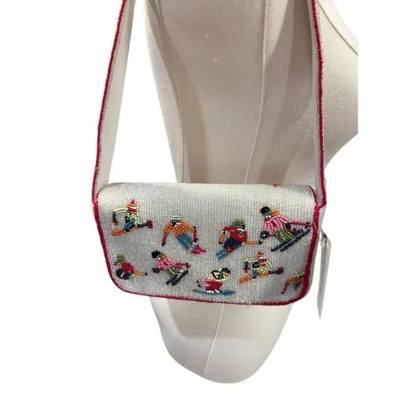 Anthropologie Fiona Beaded Bag Skiers Edition - Picture 8 of 12